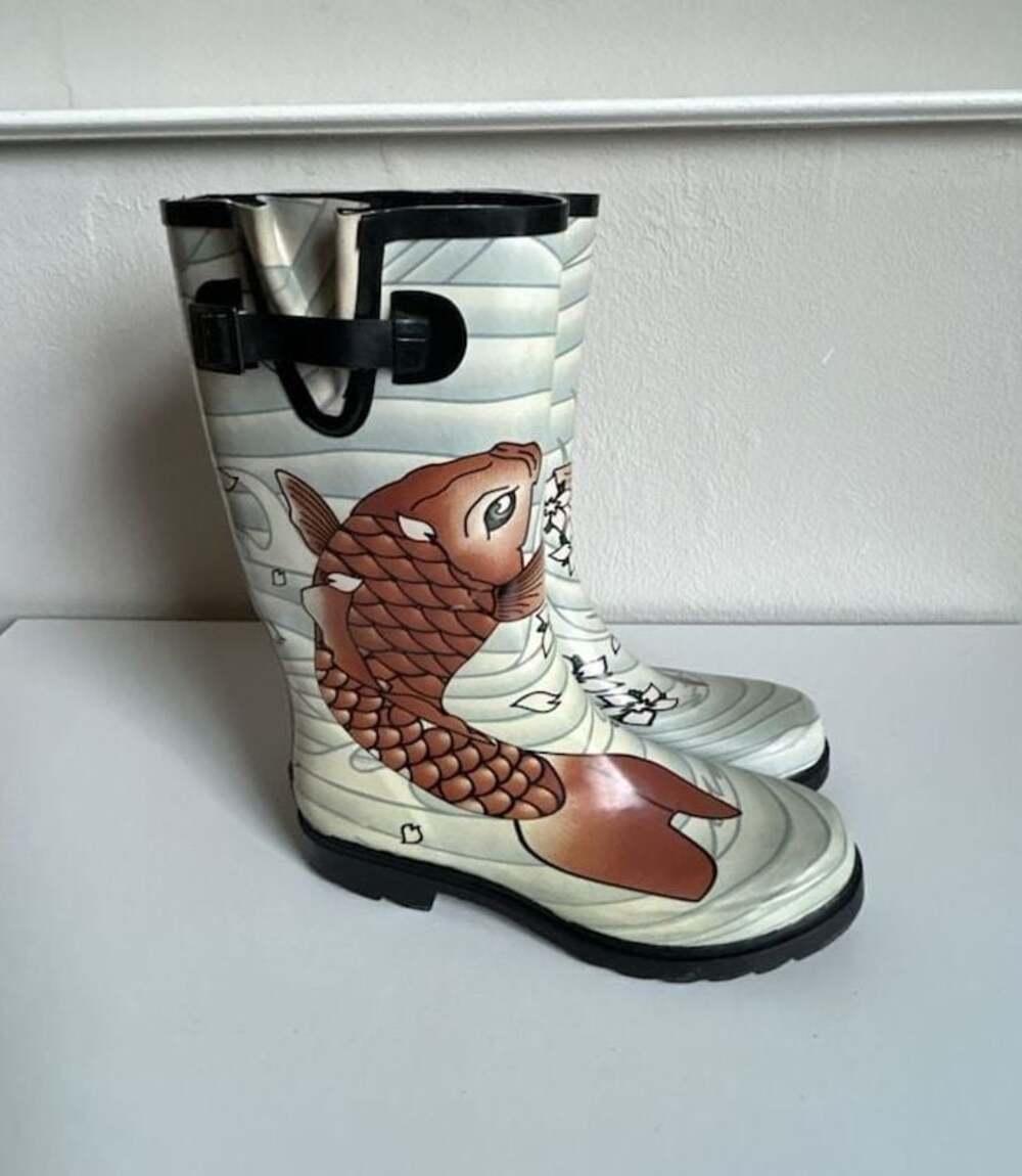 Chooka Koi Fish Print Rubber Rain Boots